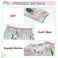 thumbnail image 3 of FORMRS Long Sleeve Top and Pants Pajama Set for Niños 2-Piece Sleepwear, Sizes 18M-8Y, Green Floral Cranes Pattern, 3 of 6