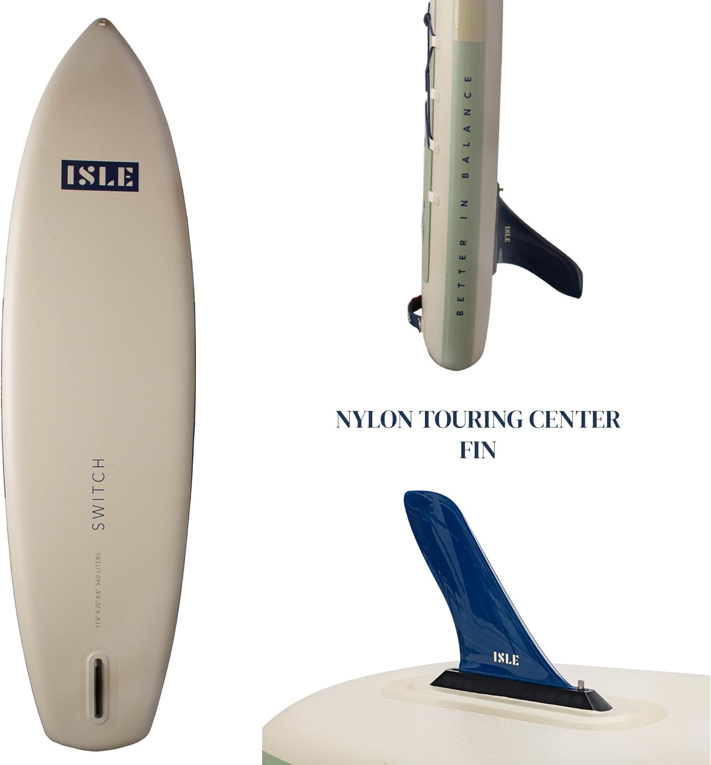 ISLE Switch Inflatable Hybrid Kayak-Stand up Paddle Board-11.6x35.5x6in-max.425lbs-Seafoam/Navy