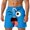 Light Blue, variant on Mens Casual Shorts Funny Cartoon Face Print Short Pants with Drawstring Breathable Summer Board Shorts for Men Black L
