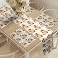 thumbnail image 2 of Ambesonne Dog Lover Table Runner & Placemats, Animal Character Pet Fun, Placemat 4 pcs + Runner 14"x72", Beige and Brown, 2 of 2