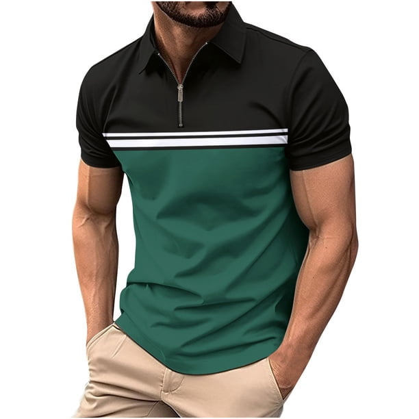 Camisas Casuales de los Hombres de Color Sólido Delgado Suelto de Manga Corta, Top de Moda Diaria para Tirar Del Desgaste