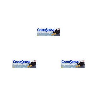 3 Pack GoodSense Large Trash Bags with Flap Ties, 30 Gallon, 30ct