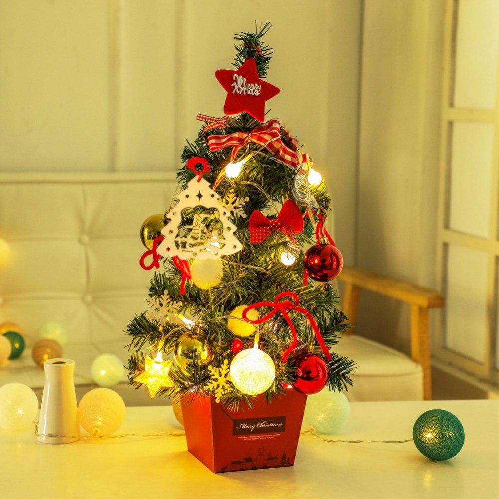 20" Mini Christmas Tree Tabletop Artificial Christmas Tree, LED String
