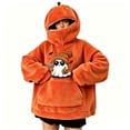 thumbnail image 6 of AHMOMEI Halloween 3D Pumpkin Hoodies Zip Up Face Cover Fluffy Unisex Ghost Sweatshirt with 3D Hood & Kangaroo Pocket Funny Orange Hoodie for Halloween Party Daily Wear L, 6 of 7
