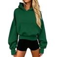 thumbnail image 5 of fatyb Women's Crop Pullover Hoodies Casual Long Sleeve Tops Womens Fashion Hooded Sweatshirts with Pocket, 5 of 6