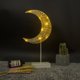 thumbnail image 5 of Ounissouiy Lámpara LED de noche con forma de estrella y luna, marco blanco, blanca cálida, lámpara de noche creativa con estrella, soporte para Kits de decoración para fiestas No.01 NO1, 5 of 6