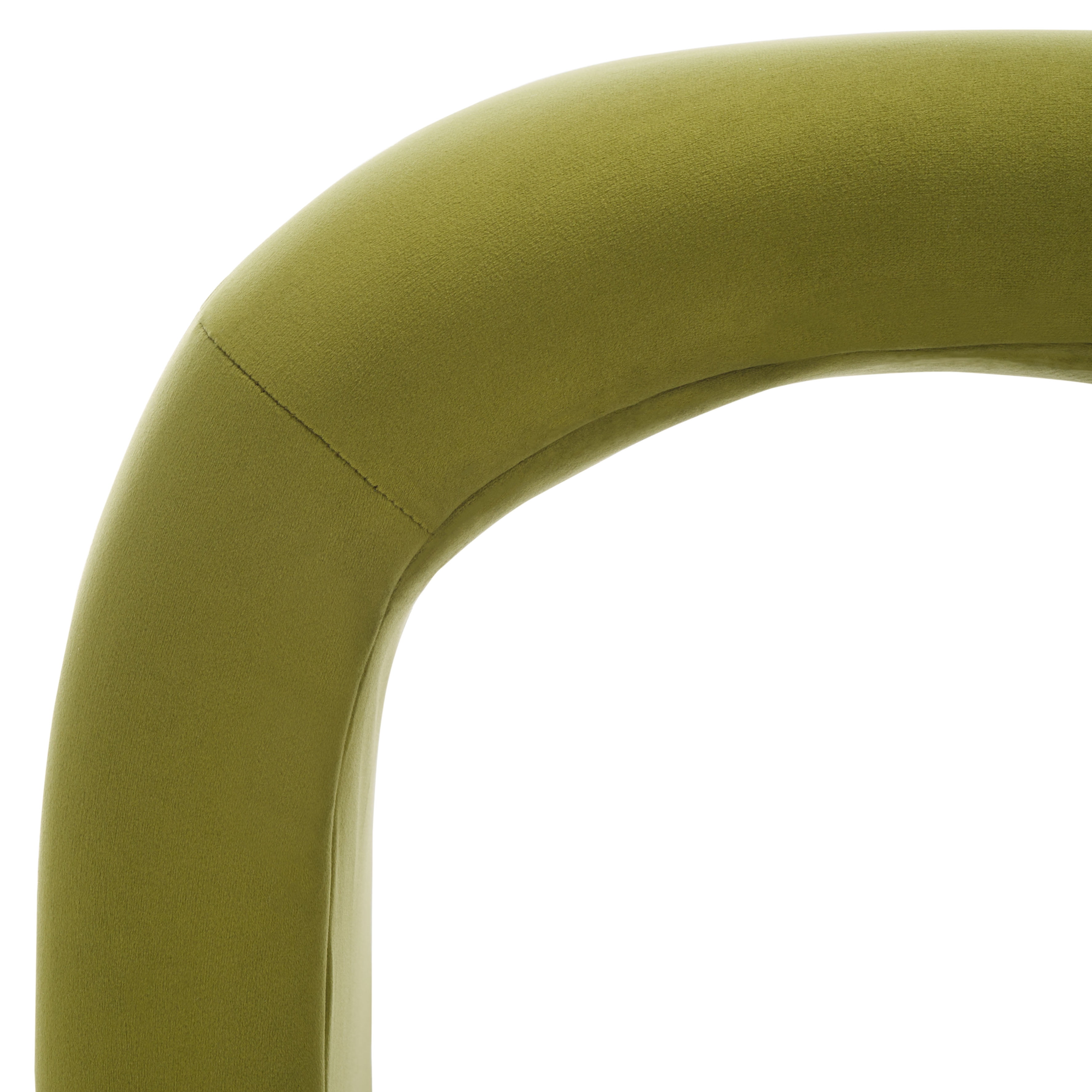 SAFAVIEH Kibo Modern Velvet Ottoman, Olive