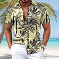 thumbnail image 2 of DGMIOCS Men's Hawaiian Shirts Short Sleeve Button Down Casual Shirts Summer Printed Tropical Floral Beach Shirts Yellow XXL, 2 of 4