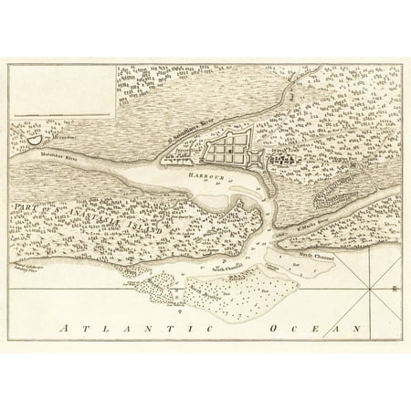 Historic City Map - St Augustine Florida - Jefferys 1762 - Vintage Wall Art