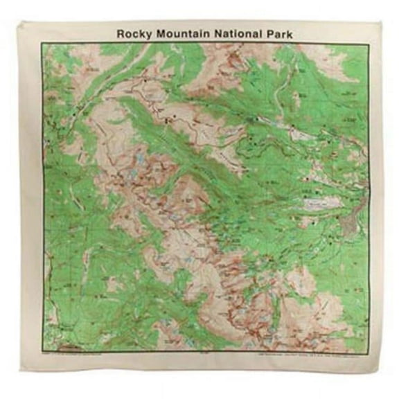 Printed Image Rocky Mountain National Park Topographical Bandanna