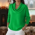 thumbnail image 5 of Women's Cowl Neck Sweater Lightweight Solid Color Long Sleeve Knit Pullover Jumper Tops, 5 of 9