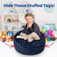 thumbnail image 7 of Cheer Collection Stuffed Animal Storage Bean Bag, Kids Toy Storage Organizer and Bean Bag Chair with Handle, Oversized Faux Fur Zippered Bag for Organizing Stuffed Animals, Machine Washable - Blue, 7 of 7