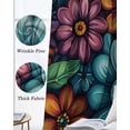 thumbnail image 3 of Spring Flowers Blackout Curtains for Bedroom Living Room Darkening Curtains 54 Inch Long Country Chic Colorful Floral Plants Short Curtain for Small Window Treatment Grommet Drapes 52"x54"x2, 3 of 9