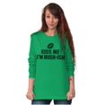 thumbnail image 3 of Funny St Patricks Kiss Me Not Irish Women's Long Sleeve T Shirt Brisco Brands M, 3 of 6