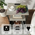 thumbnail image 4 of End Table with Charging Station, Side Table with 2 USB Ports and Outlets, Nightstand with Cloth Drawer, Set of 2, Couch Table, Greige TB01BG052, 4 of 6