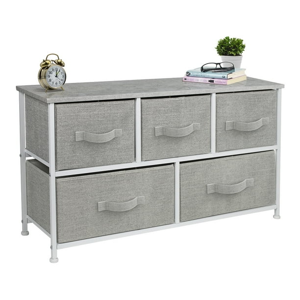 Sorbus Dresser With 5 Drawers Furniture Storage Tower Unit For Bedroom Hallway Closet Office Organization Steel Frame Wood Top Easy Pull Fabric Bins Gray Walmart Com Walmart Com