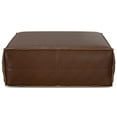 thumbnail image 4 of Simpli Home Simpli Home Brody Boho Square Pouf in Distressed Dark Brown Faux Leather, 4 of 6