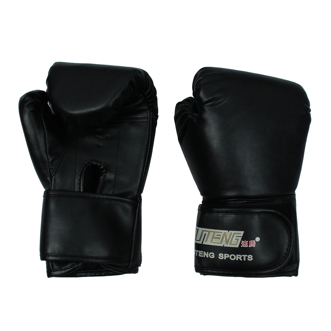 SUTENG Authorized Unisex Punching Bag Mitts Training Boxing Gloves Black Pair by Unique-Bargains