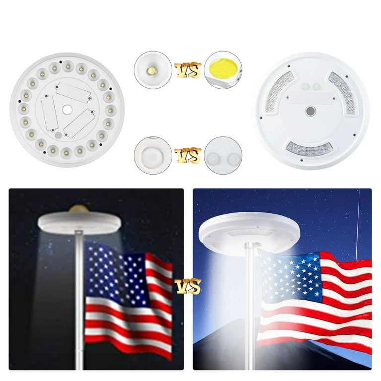 Auto Active and Waterproof Solar Flag pole Light With 26 Flag LED Lights
