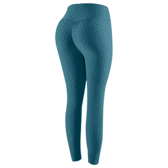 2PC High Waisted Leggings for Women - No See Through Tummy Control Cycling Workout Yoga Pants with Pockets Reg & Plus Blue S