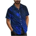 thumbnail image 1 of Mens Casual Manga Corta Botón Abajo Camisas Turndown Cuello Blusa de Impresión, Poliéster Ligero Top de la Moda para el Verano Al Aire Libre Y el Uso Diario, 1 of 6