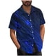 thumbnail image 1 of Mens Casual Manga Corta Botón Abajo Camisas Turndown Cuello Blusa de Impresión, Poliéster Ligero Top de la Moda para el Verano Al Aire Libre Y el Uso Diario, 1 of 6