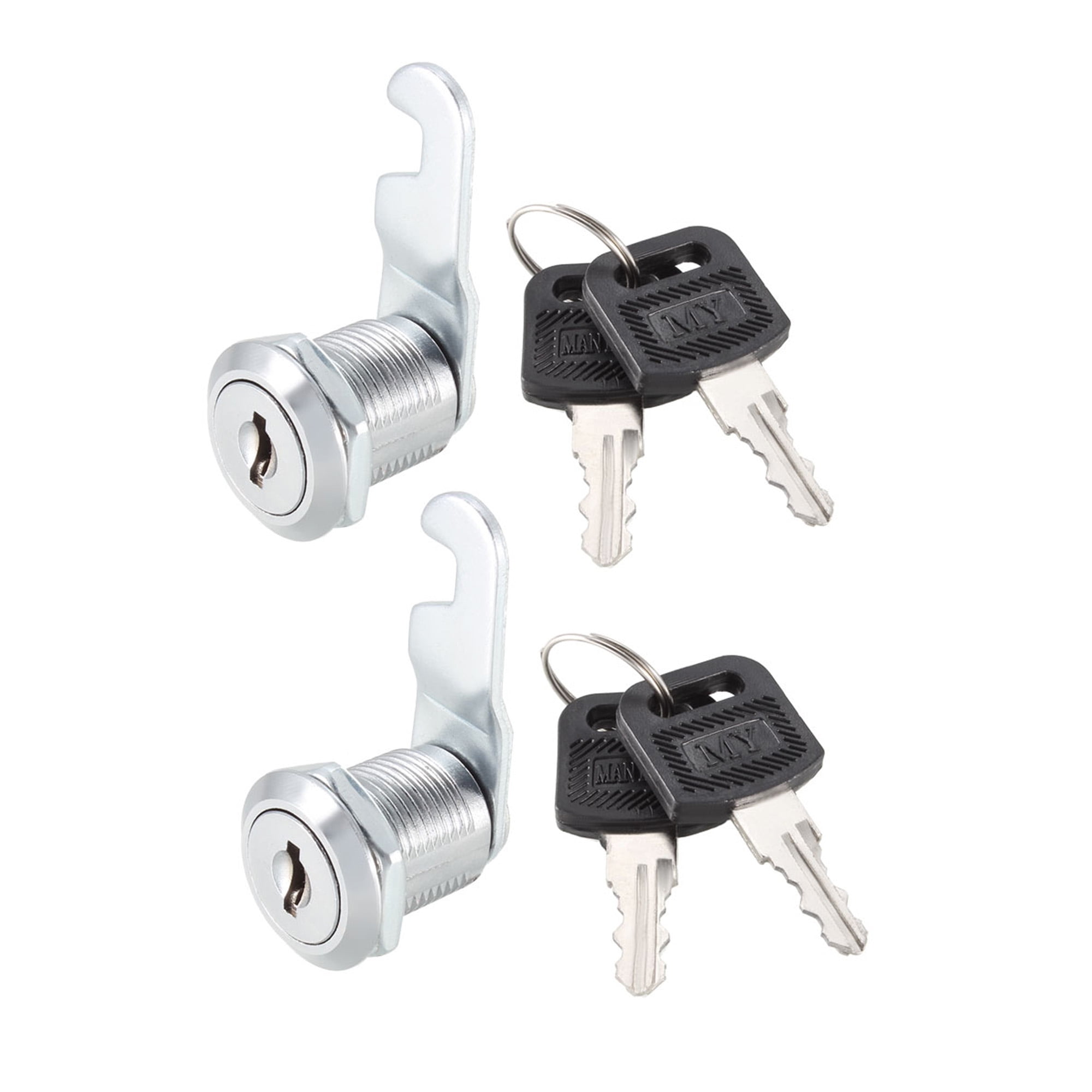 Cam Lock 20mm Cylinder Long for Max 1/2inch Panel Keyed Different 2Pcs