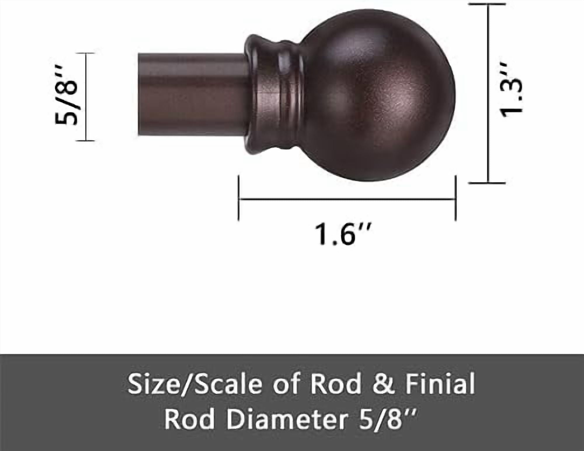 2 Pack Brown Curtain Rods for windows 28 to 78 inch, 5/8 inch Splicing Heavy Duty Metal Curtain Rod Set with Brackets