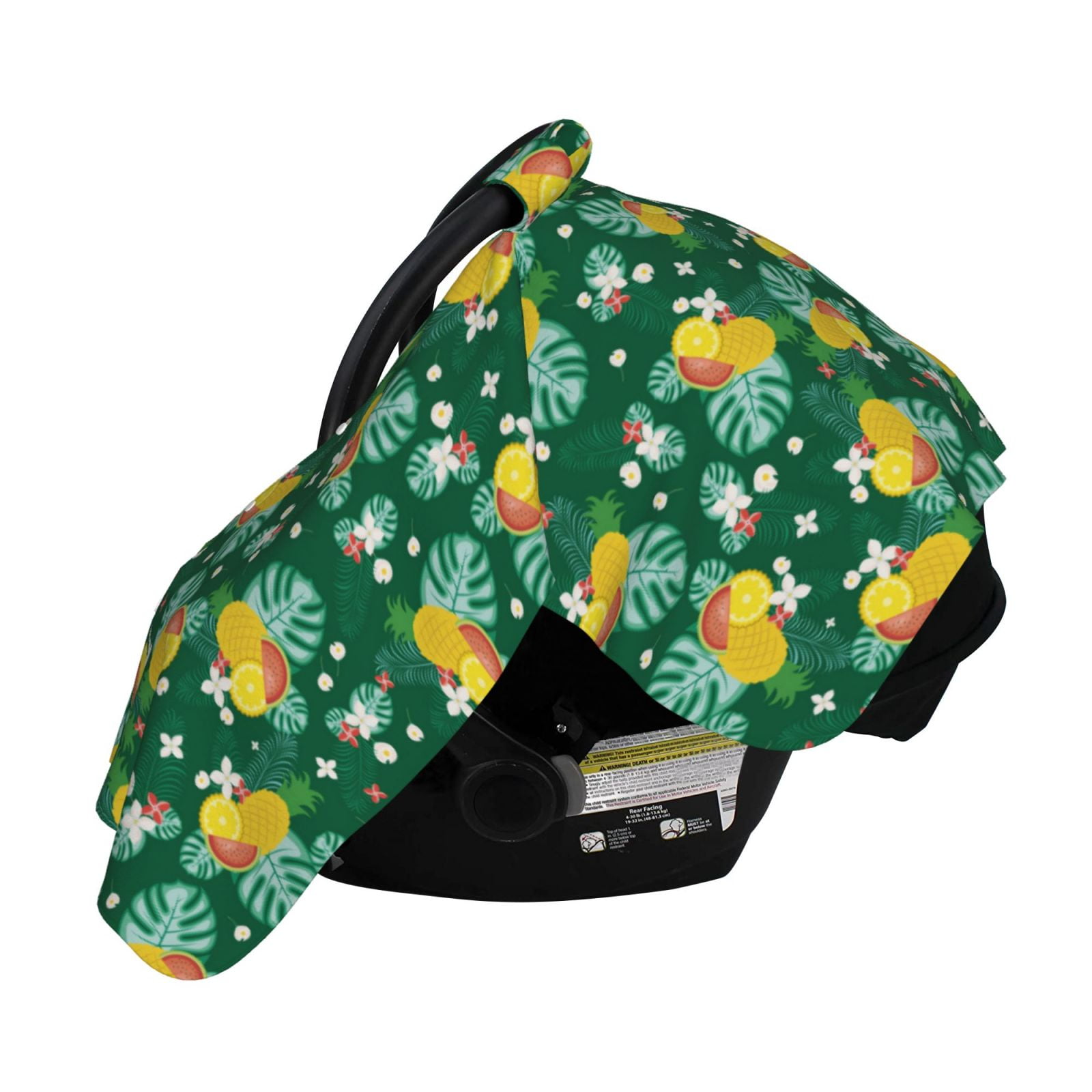 Naloa Tropical Fruit Baby Car Seat Cover, Breathable Baby Carrier Cover, Multiuse Baby Carrier Cover & Nursing Breastfeeding Cover