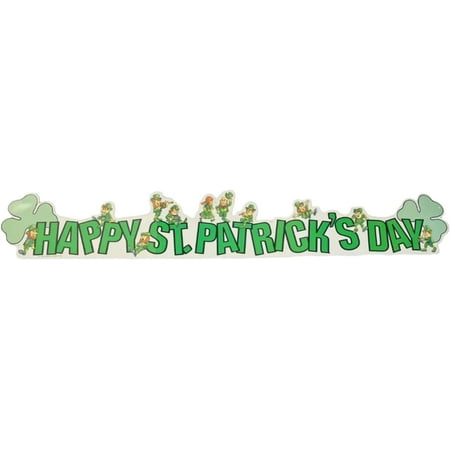 PMU St. Patrick's Day Decorations and Party Supplies - "Happy St Patrick's Day" 35in Expandable Banner Pkg/1