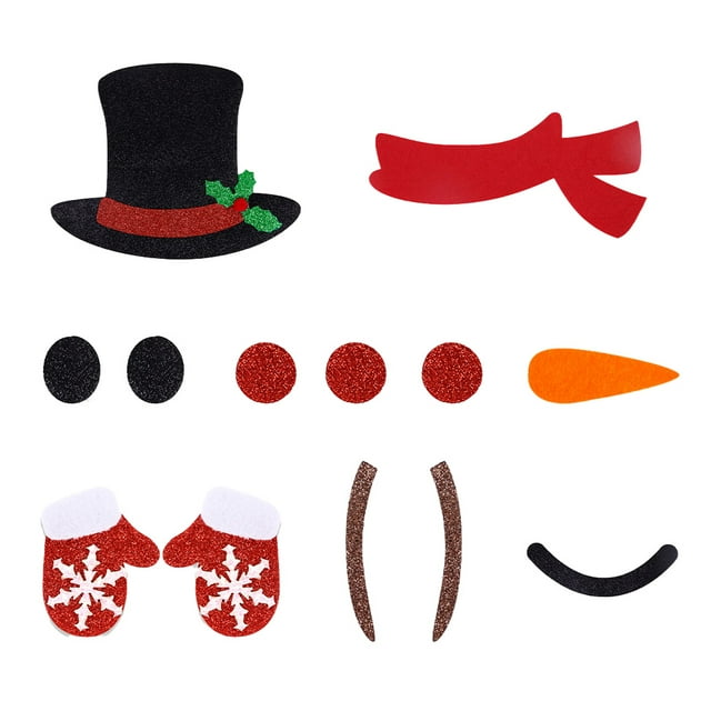 ZheElen Cute Easy To Apply Remove Christmas Window Stickers Wide Application Door Decal Christmas snowman 1Set