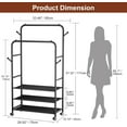 thumbnail image 2 of Clothes Racks for Hanging Clothes, Portable Rolling Garment Rack, Sturdy Metal Freestanding Cloths Racks with Wheels, Double Rods Wardrobe Rack for Bedroom Laundry Living Room, 2 of 6
