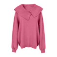 thumbnail image 4 of Breezora Chandail en Tricot à la Mode pour Femmes avec Col Rond Manches Longues Ajusté Confortable Décontracté pour Style Moderne Taille P Rose Vif, 4 of 4