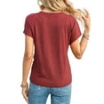 thumbnail image 4 of SLADYGLO Women Crew Neck Bat Short Sleeve Irregular Kink Knot T-Shirt, 4 of 7