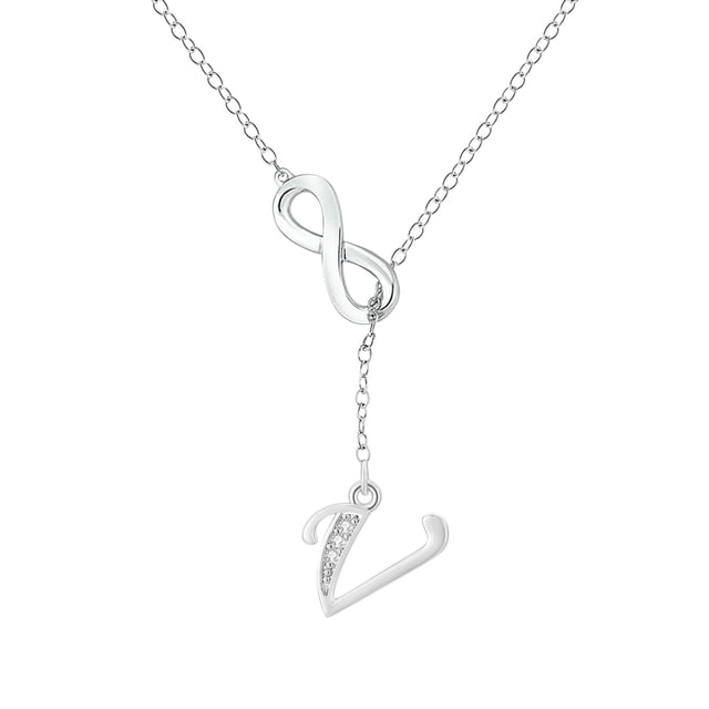 SIfdSeng Collier Initiale en Argent à Pompon en Forme de 8 pour Femmes Colliers en Argent pour Femmes A Z 26 Colliers Initiales Alphabet pour Adolescentes Bijoux