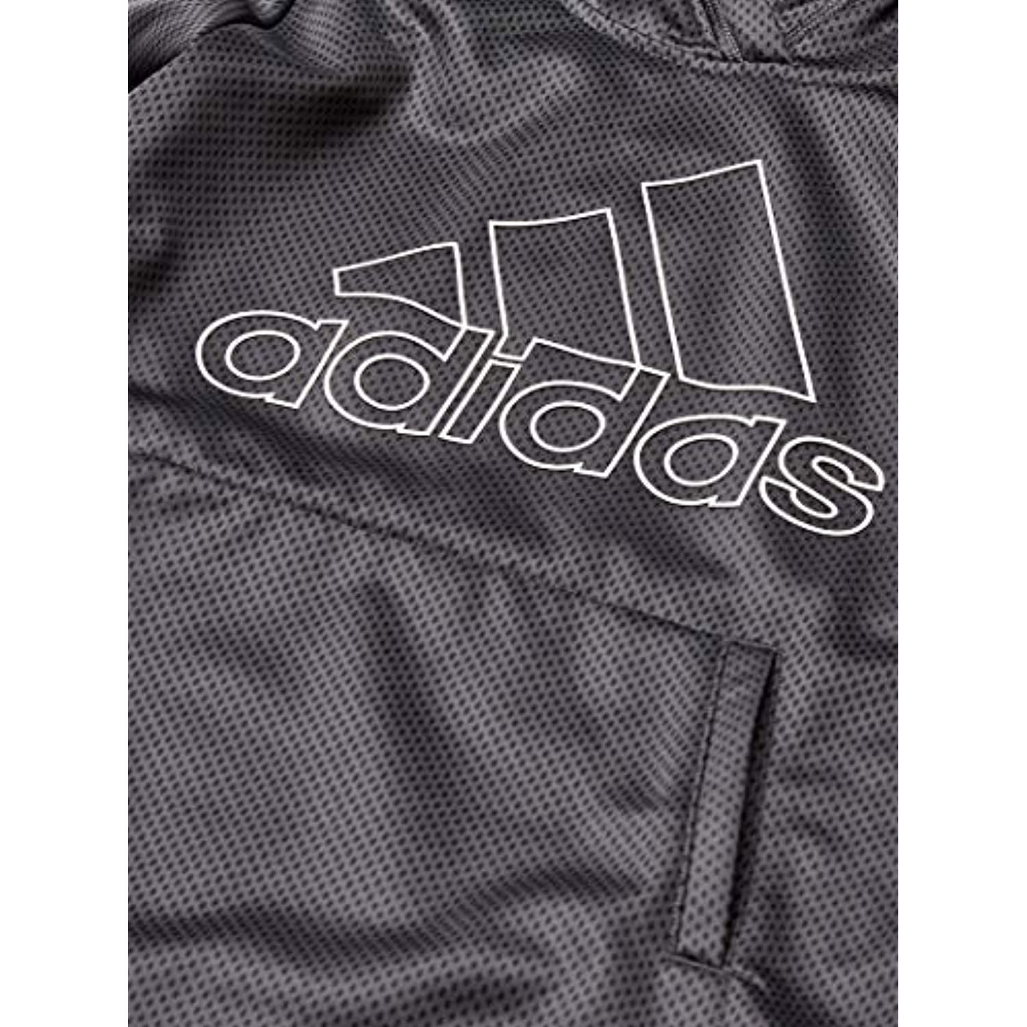 adidas Boys' Little Pullover Logo Sweatshirt, Black, 6