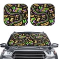 thumbnail image 2 of Disketp 2 Piece Mardi Gras3 Pattern Windshield Sunshades,Folding Windshield Sun Shade For Car Suv Trucks Sedan,Blocks Uv Rays Sun Visor Protector-Small, 2 of 7