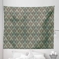 thumbnail image 1 of Mint and Brown Tapestry, Baroque Flower Motifs in Damask Style Traditional Revival Art, Fabric Wall Hanging Decor for Bedroom Living Room Dorm, 5 Sizes, Dark Brown Mint Green, by Ambesonne, 1 of 1