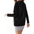 thumbnail image 4 of LANGWYQU Long Sleeve Crewneck Women Button-Down Knit Cardigan Coat With Pocket, 4 of 5