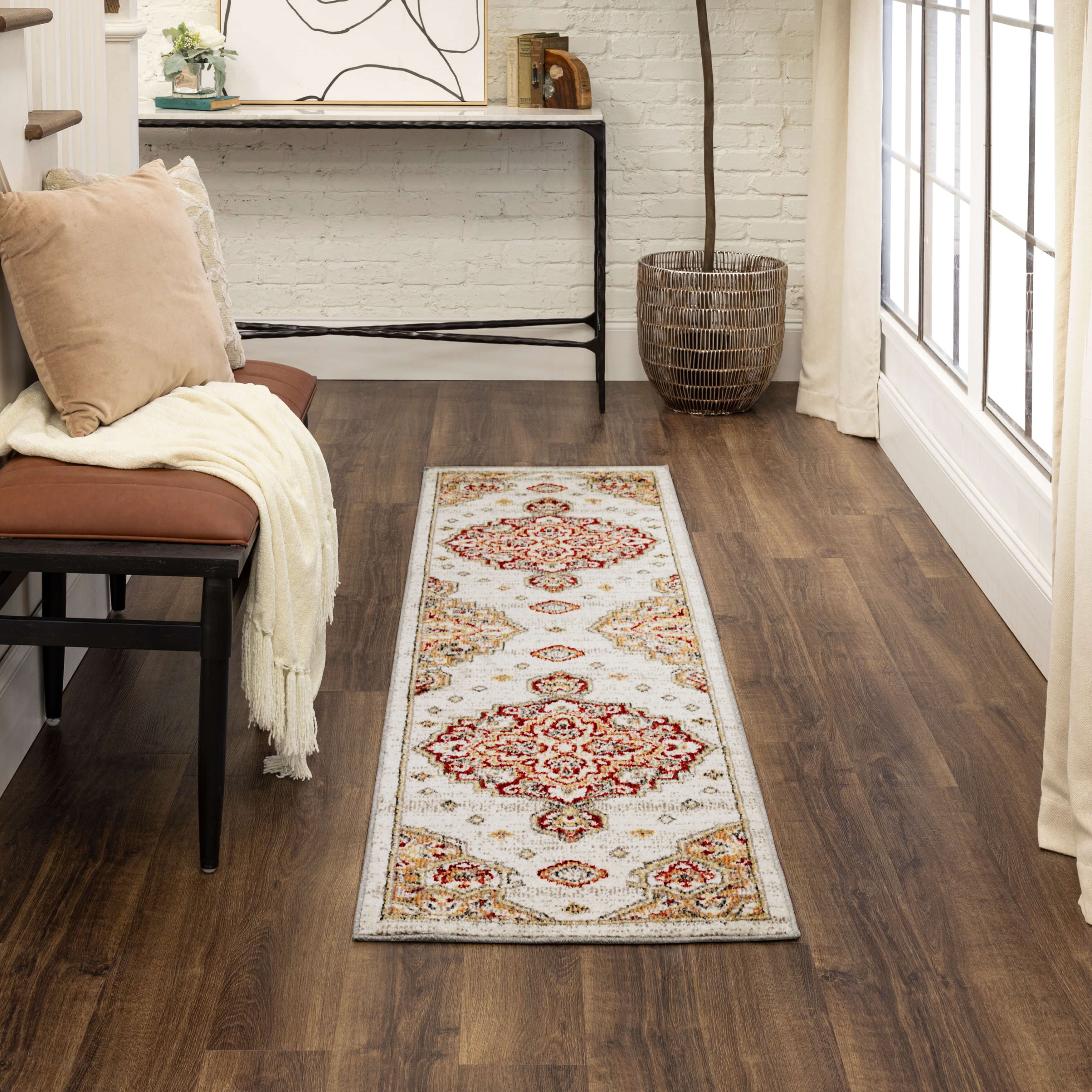 Mohawk Home Huffman Indoor Ornamental Area Rug, Gold, 1' 11" x 8'