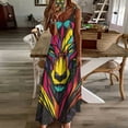 thumbnail image 3 of Tiger Animal Graffiti Fine Art Sleeveless Dress Summer Dress Woman 2025, 3 of 7