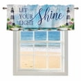 thumbnail image 4 of Kitchen Valances for Window, LET YOUR LIGHT Shine Light Filtering Rod Pocket Valance Curtain, Watercolor Ocean Beach Lighthouse Short Curtains Window Topper for Bedroom Bathroom Living Room 42x12in, 4 of 9