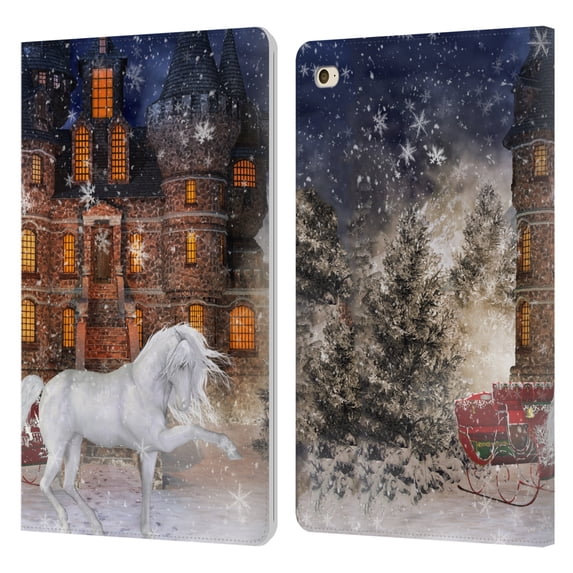 Head Case Designs Officially Licensed Simone Gatterwe Horses Christmas Time Leather Book Wallet Case Cover Compatible with Apple iPad mini 4