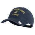 thumbnail image 2 of US Marine Corps Veteran Design Embroidered Washed Solid Pigment Dyed Cotton Twill Brass Buckle Cap - Navy OSFM, 2 of 5