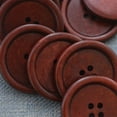 thumbnail image 4 of Frogued 100Pcs Round Wooden Buttons Shirt Coat Trousers Decor Scrapbook DIY Sewing Craft (Black), 4 of 13