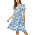 thumbnail image 3 of JuneFish Women's Summer Casual Short Sleeve Dressy Dresses Empire Waist Knee Length Dress with Pockets, 3 of 8