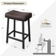 thumbnail image 2 of Yeshouse set de 2 taburetes de barra 24", cuero PU, patas de metal resistente, asiento tipo silla de montar, ideales para cocina, barra o comedor, 2 of 7