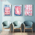 thumbnail image 4 of 3pcs Girls' Bohemian Pastel Pink & Blue Book-Themed Wall Art Set - Frameless Canvas Paintings with Hearts, Bows & Books for Teen Girls' Bedroom,, ' Room Decor - Soft Pink, Lavender, Mint Green Hangi, 4 of 4