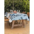 thumbnail image 2 of Outdoor Tablecloth with Umbrella Hole and Zipper, Blue Christmas Rectangle Table Cloth 54x80 Inch Waterproof Tablecloth, Snowman Xmas Tree Balls Snowflake Picnic Table Cover for Patio Camping, 2 of 7