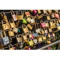 thumbnail image 2 of Bibikow, Walter 24x17 Black Ornate Wood Framed with Double Matting Museum Art Print Titled - Sweden-Vastmanland-Vasteras-love locks on the Apotekarbron bridge-Old Town, 2 of 4